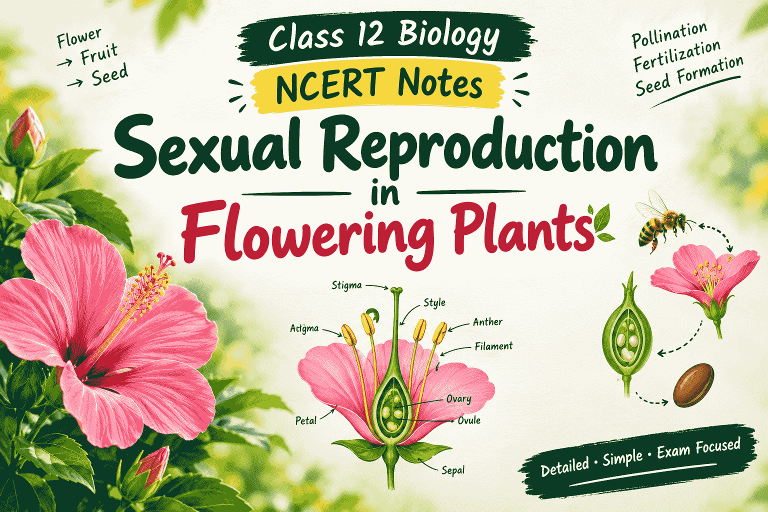 Sexual Reproduction in Flowering Plants – Class 12 Biology NCERT Notes