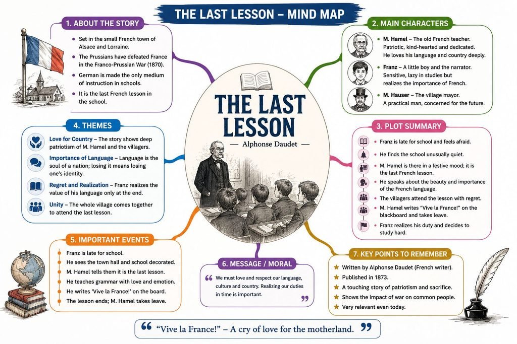 The Last Lesson by Alphonse Daudet mind map