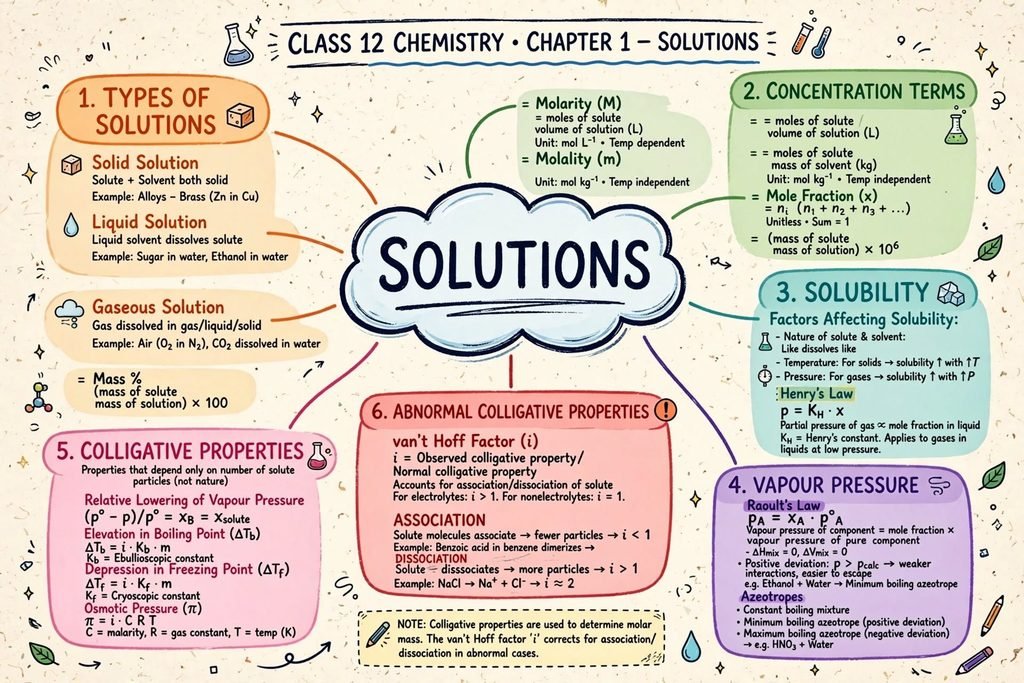 NCERT Class 12 Chemistry Chapter 1 Solutions mind map 2