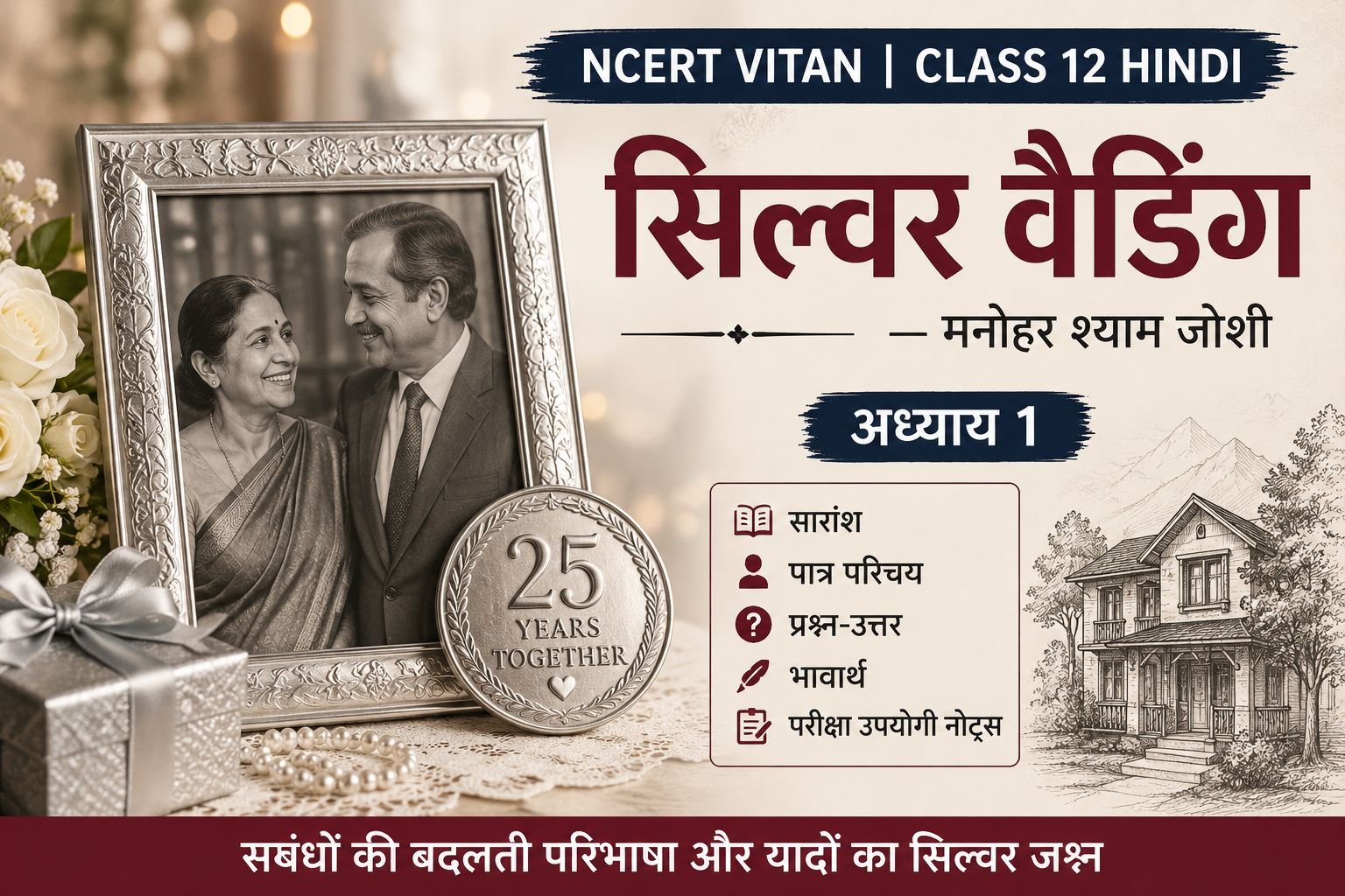 सिल्वर वैडिंग मनोहर श्याम जोशी Class 12 Hindi Vitan Chapter 1 सारांश, प्रश्न-उत्तर